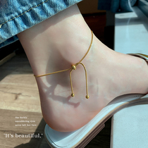 Light luxury pull adjustable anklet female sexy niche design foot bare chain 2021 New Tide does not drop hand color chain