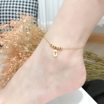 ZOXI Net red does not fade niche design small 7 anklet 2021 New plated 18K gold sexy foot chain foot ring summer