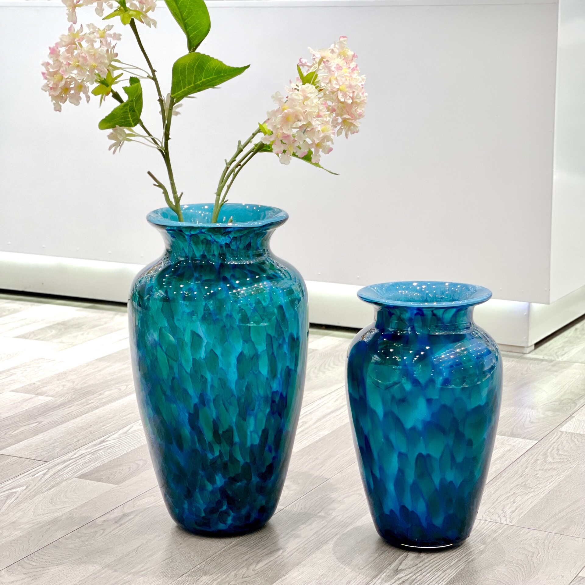 應接揃 西峰作 花瓶 花器 灰皿 孔雀深青色 【公式通販】