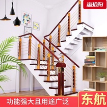 Stair handrail guardrail Simple modern pvc railing Household solid wood balcony Indoor attic fence Platform column