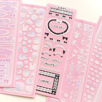 9 mint Rabbit hands tent Korean cherish203 butterfly knot lace bright sheet waterproof sticker with wind chasing star