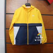 Anta 2021 autumn new sports coat mens stitching woven casual hooded windbreaker 152138604