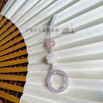 Purple smoke-Xi Xun ancient style elegant decoration hand-woven Wenplay Su Gong folding fan hoop fan hoop fan buckle fan