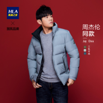 HLA Hailan home stand collar double-sided wear essential winter down jacket fashion wear-resistant warm coat men