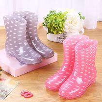 Short tube waterproof shoes Jelly rain boots Net red rain boots rubber shoes galoshes water boots female adult fashion kitchen non-slip work