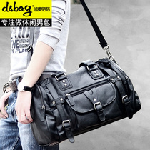 Desai Bag mens bag Hand bag horizontal shoulder shoulder bag mens Korean version of leisure travel bag tide soft leather computer bag