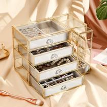 Jewelry storage box display rack earrings necklace home desktop ear jewelry large capacity finishing shelf