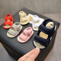 Baby soft rubber sandals Summer baby-6-12 months male and female toddler shoes One year old non-slip sole shoes Breathable mesh shoes