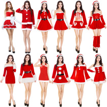 Christmas costume female adult sexy performance clothes Christmas dress old mans COS Red mens and womens cloak