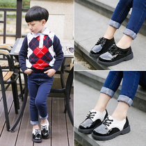 2021 spring new boys soft bottom dancing leather shoes children student performance shoes baby black British casual shoes