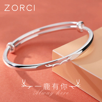 A deer has your 9999 sterling silver bracelet female summer minority young heavy industry foot silver bracelet birthday gift to girlfriend