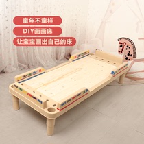 Kindergarten lunch bed thick single wooden board bed lunch rest bed rolling plastic folding bed put simple bed bed childrens bed