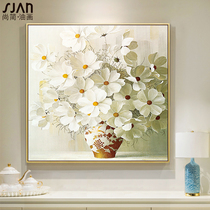 Modern hand-painted oil painting porch decorative painting living room background wall restaurant hanging painting flower bedroom mural Peace flower
