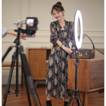Big joy homemade 丨 Mona Song Garden 丨 Loose and comfortable tea break skirt 2022 autumn new print dress