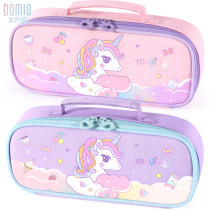 Primary School Student Pen Bag Large Capacity Multifunction Multilayer Pencil Case Girl Beauty Fish Creative Gift Carrying Stationery Bag Girl Han Edition Canvas Purple Lead Pencil Case Net Red Double Layer Day Style Pen Box