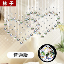 Heart-shaped crystal bead curtain living room partition curtain porch European bedroom aisle restaurant decoration home bead chain hanging curtain