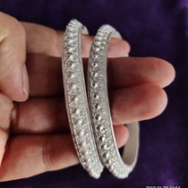 Liangshan Yi silver bracelet silver jewelry 99 sterling silver hand hand circle silver silk thin circle single row Silver Point Two