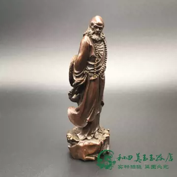 銅像 コレクション 達摩祖師銅像 工芸品 工藝店】銅雕開光純銅達摩祖師像擺件大號一葦渡江達摩銅像祥獅