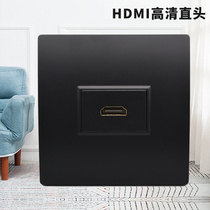 Black type 86 panel 2 0HDMI HD straight head socket network HDMI female-to-female docking in-line panel