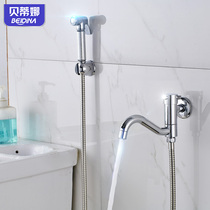 Rotating into wall type lengthened all-copper mop pool tap Single-cold balcony One-in-two out of home washing machine tap
