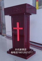 Factory direct sales Jesus Christ teaching lectern Missionary desk Pastor lectern Church church cross Solid wood lectern