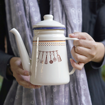 lifeface home hand-made coffee maker enamel enamel kettle cool kettle kitchen oil pot Japanese heat-resistant teapot