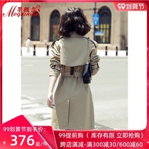 Trench coat women 2021 new medium-length small man high-end British style temperament pop senior sense coat coat
