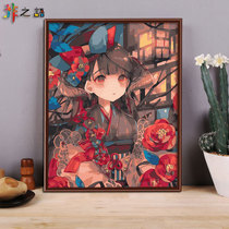 diy digital oil painting cartoon animation hand-filled color self-drawing decompression painting diy oil color painting decorative painting Chinese style