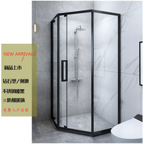 Diamond-shaped shower room Single-shift door washroom tempered glass shower partition single sliding door shower room