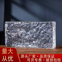 Glass brick partition wall crystal brick solid hot melt transparent colored square bubble frosted brick outdoor porch background