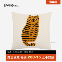 LIVING inc big cat cartoon Leopard pillow LIVING room sofa pillow case children cute tiger year cushion