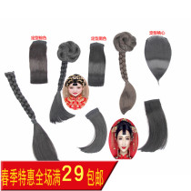 Shadow building costume wig straight hair wig Republic of China ancient costume Xiuhe bride Xiao Liuhai small hair film Qi Liu Hai