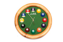 Creative billiards style Simple fashion personality Quartz solid wood wall-mounted clock Billiards accessories jewelry