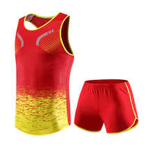 Primary and secondary school students sports examination clothing track and field sportswear suit marathon running clothes custom printing summer