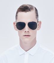 Baosheng new sun glasses men and women simple polarized sunglasses pilot steel wire metal PS7027