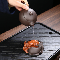 Purple Sand lucky buffalo Creative tea pet ornaments Reverse the universe can be split tea play tea tray Tea table Tea ceremony can be raised