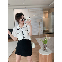MUKOK small fragrance knitted short-sleeved womens summer 2021 new loose thin sweater thin cardigan top