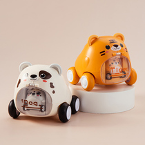 Internet celebrity cartoon catapult car childrens toy car 1-3 years old baby boy girl parent-child game toy decoration