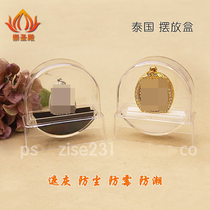 Thai transparent Buddhas card box Special acrylic strap cover for table display stand Dust shade on four sides