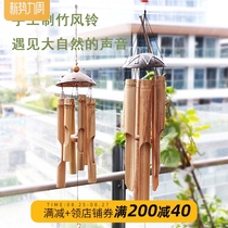  Wind chimes Hanging Japanese and Chinese wind chimes Creative wind chimes handmade hotel decoration summer bamboo wind chimes