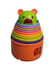 Puzzle stacking cup Educational toy recognition color size superimposed bear set cup 10 layers