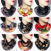 Spring and autumn summer sunscreen scarf ladies cervical thin small silk scarf veil collar scarf scarf collar collar