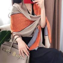 Hangzhou silk scarf women high-grade silk English fashion Korean version of new spring autumn and winter double-sided long silk shawl
