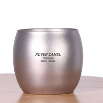 Range Rover pure titanium double-layer Cup insulated direct drink anti-drop adult simple wide mouth cup beer glass single kung fu tea cup