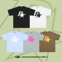 BKTL Summer Original logo printed European and American High Street short sleeve mens pure cotton loose 100 lap-led t-shirt blouses