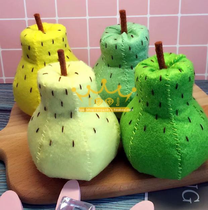(Finished product) Non-woven pear four-color DIY kindergarten homework teaching aids toys vegetables and fruits simulation food
