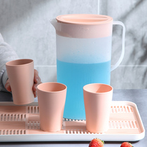 Nordic cold water pot Household large capacity cold water pot Japanese plastic cold water cup set High temperature tie pot Herbal tea pot