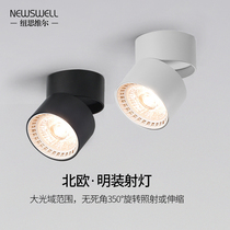 Surface mounted spot light led ceiling light Adjustable angle Nordic household living room background wall spot light Clothing store track light