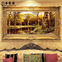Hand-painted oil painting living room wall decoration painting American landscape restaurant hanging painting European landscape mural aisle horizontal customization