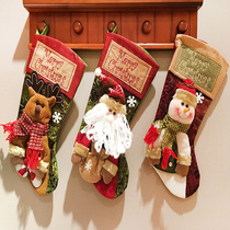Christmas gift bag Plush Christmas deer snowman Christmas socks children Christmas decorations big candy bag